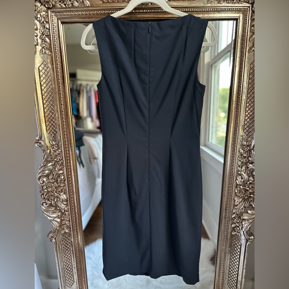 Hugo Boss Dinoma Stretch Wool Blend Navy Sheath Dress Size US 4 - Picture 3 of 4